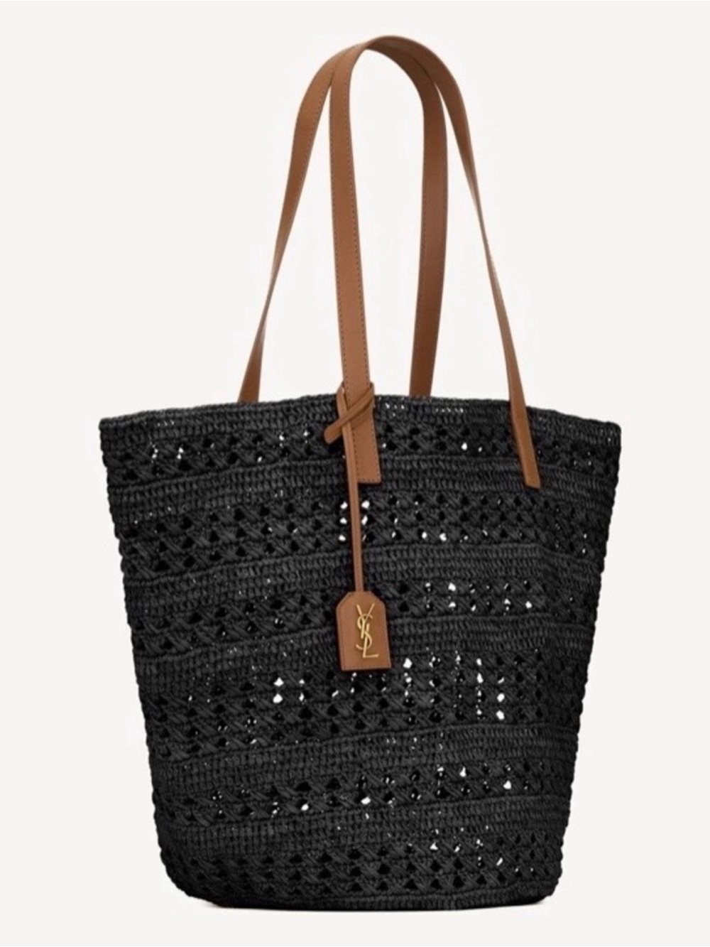 Saint Laurent Panier Medium Bag in Raffia Tote Bag - Picture 2 of 7
